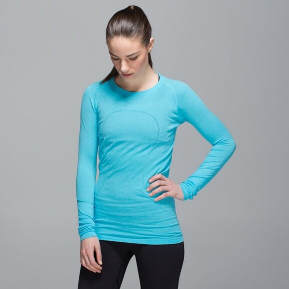 Lululemon Women's Run: Swiftly Tech Long Sleeve Crew - Light Blue - Picture 1 of 7